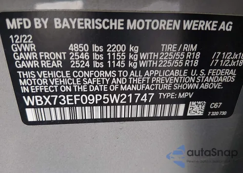 2023 BMW X1 xDrive28I from USA, damaged, VIN WBX73EF09P5W21747